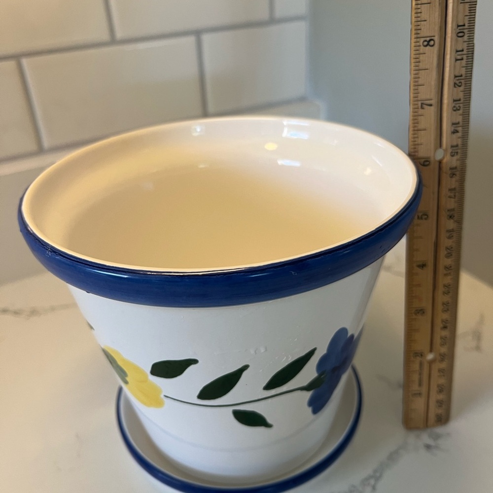 Vintage Dansk San Nicolo Large Flower Pot with Saucer NEW - Picture 5 of 8